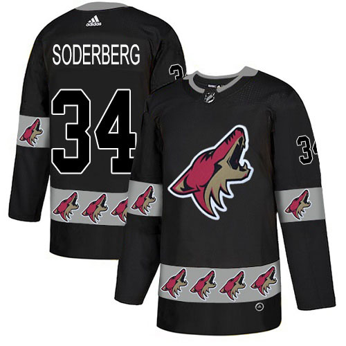 Adidas Coyotes #34 Carl Soderberg Black Authentic Team Logo Fashion Stitched NHL Jersey